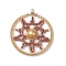 Glass Pendants, with 304 Stainless Steel Hoop Earring Findings, Golden, 45x41x8mm, Hole: 1mm