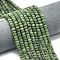 Natural Chinese Jade Beads Strands, Frosted, Rondelle, 6x4mm, Hole: 1mm, about 93~96pcs/strand, 14.57''~14.76''(37~37.5cm)