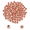 Brass Beads, Rondelle, Rose Gold, 4x3.5mm, Hole: 1.5mm, about 50pcs/bag, 2bags/box, 100pcs/box