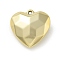 Plating Acrylic Pendants, with Loop, Faceted, Heart, Golden Plated, 41.5x42x16.5mm, Hole: 3mm