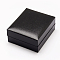 Plastic and Cardboard Jewelry Boxes, with Sponge Inside, Rectangle, Black, 82x70x35mm
