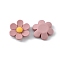Opaque Resin Cabochons, Flower, Rosy Brown, 24x26x8mm