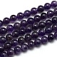 Natural Amethyst Round Bead Strands G-L170-8mm-01-1
