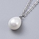 Orecchini di perle pendenti conchiglia e set di gioielli con ciondolo SJEW-JS01038-3