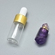 Colgantes de botella de perfume abribles con amatista natural facetada G-E556-12F-1