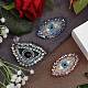 GORGECRAFT 3 Styles Eyes Crystal Rhinestone Patches Blue Pink Eye Beaded Patch Teardrop Pendant Brooch Badge Embroidered Sew On Clothes Bags Jeans Handbags Applique for Repairing and Decorating PATC-GF0001-03-4