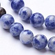 Perles de jaspe tache bleue naturelle G-D855-10-6mm-3