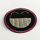 DIY Costume Accessories Flat Round Facial Expression Fabric Scrapbook Clothes Patch Stickers Computerized Embroidery AJEW-Q096-M02-2