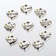 Wedding Party Supply Antique Silver Alloy Rhinestone Heart Carved Word Flower Girl Wedding Family Charms ALRI-X0003-03-1
