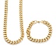 Placage ionique (ip) 304 bracelets et colliers en chaîne à maillons cubains en acier inoxydable ensembles de bijoux SJEW-B019-03D-G-3