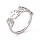 201 полое регулируемое кольцо из нержавеющей стали с изображением собачьей лапы для женщин RJEW-K238-10P-3