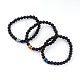 Buddha Kopf natürliche Lava Rock Perlen Stretch Armbänder BJEW-JB02227-1