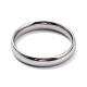 Placcatura ionica (ip) 304 semplice anello a fascia semplice in acciaio inossidabile per le donne RJEW-B036-09-2