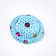 ベルベットの帽子の装飾  DIYクラフト装飾  印刷された水玉模様  空色  48~50x17~18mm  約100個/袋 AJEW-T004-01C-2