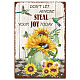 CREATCABIN Sunflower Metal Tin Sign Wall Art Vintage Wall Decor Hummingbird Poster Vintage Retro Plaques Paintings Summer Spring for Home Kitchen Living Room Bedroom Coffee Bar Decorations 8 x 12 Inch AJEW-WH0157-631-1