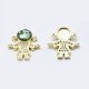 Eco-Friendly Brass Micro Pave Cubic Zirconia Links RB-I078-05G-NR-2