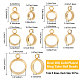 Beebeecraft 50Pcs 5 Size Ring Bail Beads Charm 18K Gold Plated Hanger Links Connectors with Loop European Spacer Beads Pendant for Bracelet STAS-BBC0001-39-2
