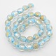 Chapelets de perles rondes en verre de feuille d'or FOIL-L002-12mm-06-2