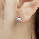 Rhodium Plated 925 Sterling Silver Micro Pave Cubic Zirconia Ear Studs for Women EJEW-P231-97P-3