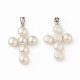 Colgantes de perlas naturales PEAR-T005-04-2
