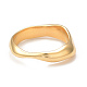 Ion Plating(IP) 304 Stainless Steel Wave Finger Ring for Women RJEW-I096-29G-3