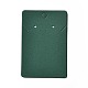 紙のアクセサリーディスプレイカード  ネックレス・イヤリングの収納に  濃い緑  長方形  9x6x0.05cm  穴：6mmと1.6mm CDIS-M006-07F-1