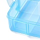 長方形のポータブルppプラスチック製の取り外し可能な収納ボックス  18層とハンドル付き  15x16.5x13.5コンパートメントオーガナイザーボックス  ディープスカイブルー  [1]cm CON-D007-02E-6