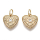 Brass Micro Pave Clear Cubic Zirconia Charms KK-S356-018G-NF-1