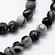 Natürliche schwarze Seide Stein / Netstone Perlen Stränge X-G-I199-11-6mm-3