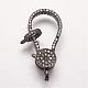 Brass Micro Pave Cubic Zirconia Lobster Claw Clasps ZIRC-G095-54B-2
