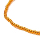 7 pz 7 colori perle naturali e semi di vetro e cavigliere elasticizzate con perline in ottone per donna AJEW-AN00529-6