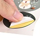 Christmas Theme Round Paper Gift Tag Self-Adhesive Stickers DIY-K032-82F-3