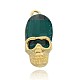 Halloween cráneo plateada de oro colgantes de cristal de aleación PALLOY-J609-04G-1