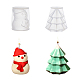 Superfindings 2 個 2 スタイル クリスマス キャンドル シリコン型  香りのよいキャンドル作りに  木と雪だるま  ホワイト  6.3~6.6x7~7.4cm  内径：5.1~5.5x6.8~7.1のCM  1個/スタイル CAND-FH0001-03-1
