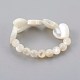 Sea Shell Beads Stretch Finger Rings RJEW-JR00239-03-2