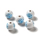 Perline europee in legno stampate fiocco di neve natalizio WOOD-K007-05A-2