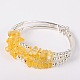 Puce de pierres précieuses bracelets perles de manchette BJEW-JB01607-2