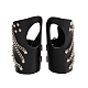 パンクスタイルプラチナトーン合金の革手袋  ブラック  190x120x2mm AJEW-M020-01B-2