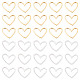 Sunnyclue 1 caja 40 piezas biseles abiertos encantos de corazón anillos de enlace marco de encanto de corazón de acero inoxidable enlaces de amor conectores san valentín encanto de metal para hacer joyas encantos pendientes diy STAS-SC0004-54-1