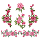 FINGERINSPIRE 6PCS Embroidery Peony Sew On Patch 3Styles 3D Pink Flora with Leaves Fabric Patch Polyester Embroidered Appliques for Hat Bag Jeans Repairing Crafts Clothing Cheongsam Decorations DIY-FG0003-91-1