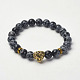 Natural Snowflake Obsidian Beaded Stretch Bracelets BJEW-P069-05AG-1
