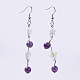 Natural Gemstone Beads Dangle Earrings EJEW-JE02587-2