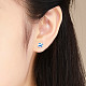 Boucles d'oreilles clous en argent sterling plaqué rhodium et émail EJEW-FF0008-010P-6