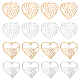 DICOSMETIC 16Pcs 4 Style Stainless Steel Ocean Wave in Heart Pendants Heart with Rainbow Pendant Heart Shape Hawaii Pendant Beach Wave Charm Ocean Lover Charm Filigree Charms for Jewelry Making STAS-DC0001-06-1
