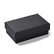 厚紙紙ジュエリーセットボックス  黒いスポンジを使って  ジュエリーとギフト用  長方形  ブラック  8x5x2.7cm CBOX-G015-04-4