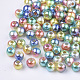 Cuentas de perlas de imitación de plástico ABS del arco iris OACR-Q174-6mm-M-3