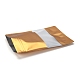 カラー印刷アルミホイルオープントップジップロックバッグ  食品保存袋  密封可能なポーチ  引き裂きノッチ付き保管包装用  長方形  ゴールド  23x16x0.2cm  インナー対策：14.5のCM  窓：16x6cm  片側の厚さ：4.7ミル（0.12mm） OPP-M002-05A-03-2