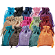 BENECREAT 30 Pack 15 Color Small Burlap Bags with Drawstring Gift Bags Jewelry Pouch for Halloween Candy Storage ABAG-BC0001-12-1