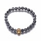 Круглые эластичные браслеты из синтетических драгоценных камней и бусин BJEW-L648-04-2