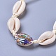 Bracelets de perle tressés en coquille de cauris réglables BJEW-JB04272-01-2